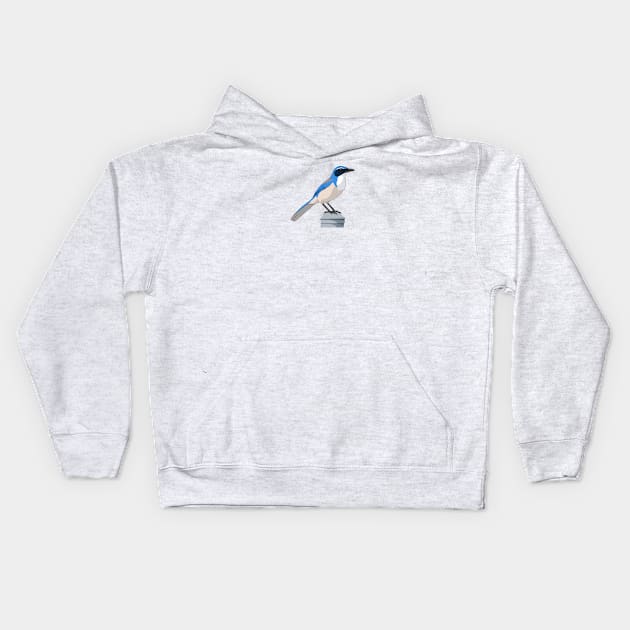 California Scrub-jay Kids Hoodie by Feathered Focus